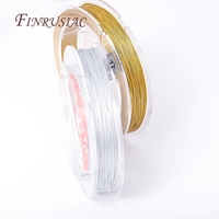 100 m/rouleau 0.4MM bricolage queue de tigre perles fil en acier inoxydable plat fabrication de bijoux accessoires à la main et ligne résistante
