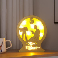 Nouvelles décorations artisanales en bois pour le Ramadan, lumières décoratives, cadeaux musulmans pour le Ramadan, cadeaux de table islamiques pour le Ramadan, décorations artisanales pour l'Aïd.