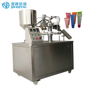 Semi Automatic Soft PP PE Aluminum EVOH EAA Laminated Composite Tube Ultrasonic Heating Filling Sealing Machine For Toothpaste