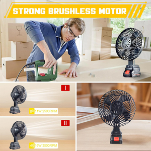 Ventilateur électrique sans fil à prix abordable, de qualité industrielle, pour <span class=keywords><strong>extérieur</strong></span>, avec moteur sans balais à vitesse réglable et support de recharge - Product Image 2