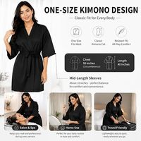 Gaun Grosir untuk Salon Kecantikan, Tata Rambut, SPA, dengan Logo Kustom, Kimono, Jubah Barber untuk Wanita dan Pria, Jubah Hitam