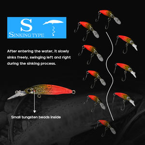 Señuelo <span class=keywords><strong>de</strong></span> Pesca Letoyo ABS Minnow <span class=keywords><strong>de</strong></span> 40 mm y 1.8 g para Pesca <span class=keywords><strong>de</strong></span> Trucha en Río, Hundimiento Rápido - Product Image 4