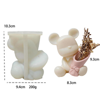 Cetakan Vas Beruang Silikon RESIN GO Tidak Beracun Ramah Lingkungan Dapat Digunakan Kembali Fleksibel DIY Tempat Pot Bunga