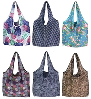 Sac de courses pliable écologique facile à transporter, réutilisable, en polyester, pliable, pour les courses