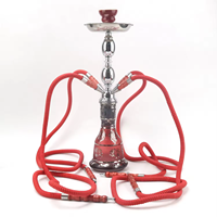 Chicha portable moderne YOUCHENG en acier inoxydable noir, écologique, avec 4 tuyaux, ensemble complet, pinces miroir en métal et fer – Vente en gros