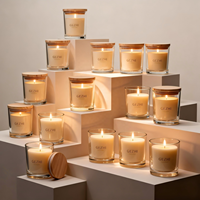 Vases à bougies en verre de luxe personnalisés en gros, vides, 9 oz, avec couvercle en métal et boîte