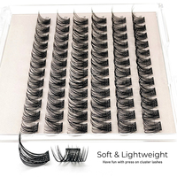 Logo Kustom Bulu Mata Palsu Tempel Sendiri Faux Cils Press on Lashes Clusters