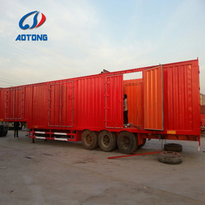 13m Side Wing Van Trailer Heavy Duty Tri Axle Box Trailer Precio bajo Cuerpo cerrado Acero Semirremolque para camiones - Product Image 2