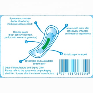 Serviettes hygiéniques féminines de <span class=keywords><strong>nuit</strong></span> respirantes en coton biologique Date Maxi/Super Winged OEM - Product Image 6