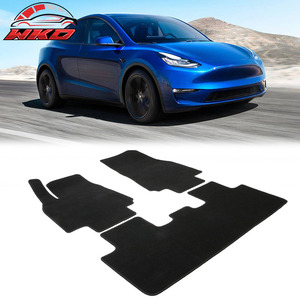 Tapis de sol pour Tesla Model Y 4 portes 20-24, tapis avant et arrière en velours noir, 3 pièces - Product Image 2