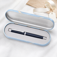 Boîte en étain vide avec logo personnalisé, boîte en étain à charnière pour stylo-plume, cadeau