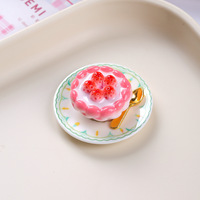 Autocollant de réfrigérateur en résine, simulation de desserts mignons (tarte aux œufs), petite décoration alimentaire pour jeu, bijoux pour maison de poupée DIY