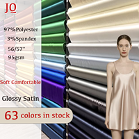 Tissu satiné extensible brillant effet mémoire pour robes, jupes, chemisiers, pyjamas, vêtements de nuit et de détente – Doux et confortable