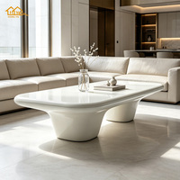 Table basse moderne blanche brillante, table centrale durable pour l'extérieur, bord de piscine, hôtel, salon, fabricant de meubles, vente en gros