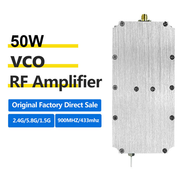 High Gain VCO RF Power Amplifier Module 50W 400-960MHz 1300-1500 MHz 2.4G 5.8G 47dBm Output Low VSWR Anti Drone Module