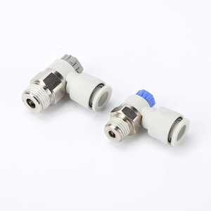 Válvula de Control Neumática AS1201F2201F M5 04A, Regulador de Flujo de Gas de Acero Inoxidable con Conexión Rápida de 1/4 Pulgada - Product Image 1