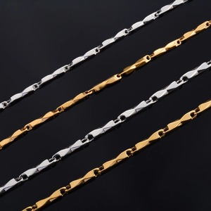 Collier en acier inoxydable irrégulier avec maillons en bambou pour femmes et hommes, couleur argent, couleur or, accessoires de bijoux pour le cou - Product Image 2