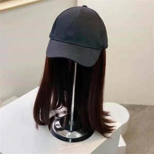 长天然波浪头发儿童棒球帽假发合成纤维假发儿童可调假发 - Product Image 5