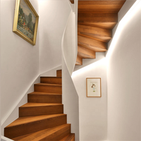DAIYA – escalier extérieur à lumière solaire avec escalier incurvé en marbre, semelle en acier