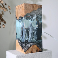 Nouvelle Lampe d'Artisanat en Résine, Statue Médiévale Western, Décoration de Noël, Cadeau, Ornement de Bureau Porte-Bonheur