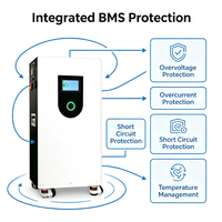 Système de stockage vertical de batterie LiFePO4 51,2 V 300 Ah 15 kWh, ESS au lithium sur pied avec BMS intelligent avancé