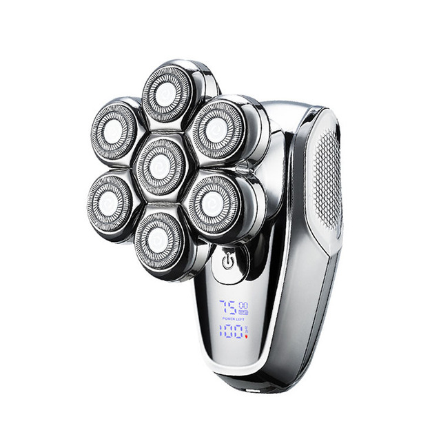 Professional 5-in-1 Premium 7D Electric Head Shaver Wet Dry Easy Body Grooming Kit for Men USB Power Source for Hotel Use