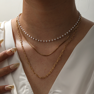 Foto del producto proporcionada para importadores globales: Collares de perlas chapados para mujer, pieza de inversión auténtica, ecológica e impermeable. - Product Image 1