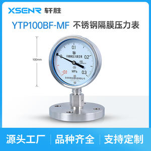 Manómetro de vacío de diafragma Suzhou XuanSheng YTP100BF-MF de 100 mm de acero inoxidable -0.1 a 0.3 MPa - Product Image 5