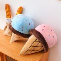 Coussin en peluche en forme de cornet de crème glacée, doux, tendance, avec rembourrage en coton PP