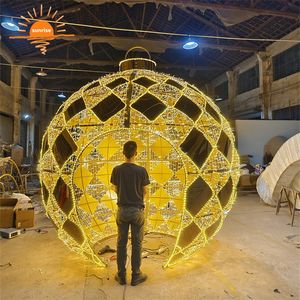 Noël RVB personnalisé LED 3d sculpture éclairage boîte-cadeau de Noël lumières à thème géant pour la décoration de centre commercial - Product Image 2