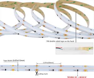 โรงงานขายส่งไฟ LED RGB แถบไฟ LED แบบโค้งงอได้ 24V โปรแกรมได้ สำหรับโคมไฟสร้างบรรยากาศในห้อง - Product Image 3