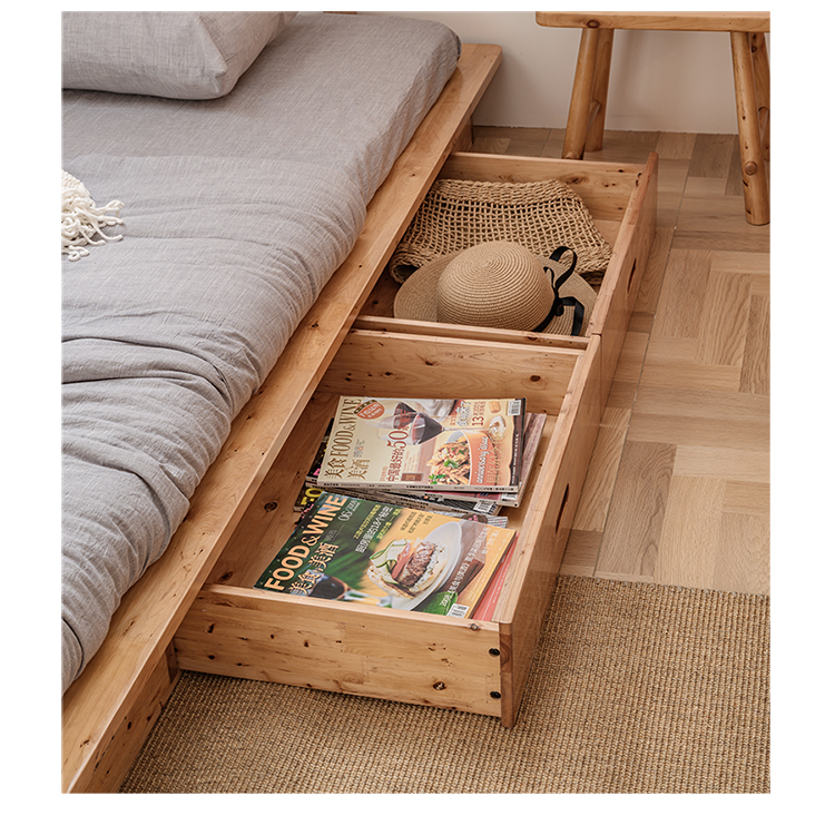 Factory Price Bedroom Furniture Japanese Platform Bed  Solid Wooden Tatami Bed Wholesale
