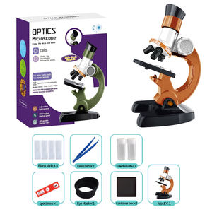 顕微鏡おもちゃキット ラボ LED 100/400/1200X ホームスクール教育玩具ギフト 洗練された生物顕微鏡 子供用 - Product Image 5