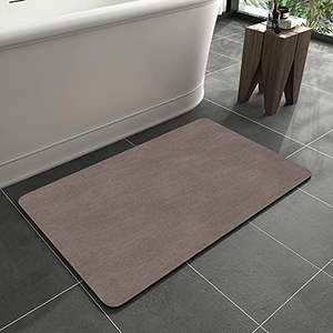 Tapis de bain en polyester super absorbant, séchage rapide, antidérapant, épais, couleur unie moderne, fabriqué à la machine, tapis de sol pour salle de bain, ajustement parfait - Product Image 2