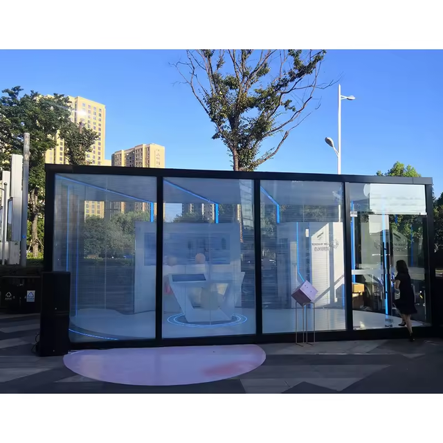 New Design P6.25 LED Holographic Transparent Screen Invisible Install Glass Player 3D Video LED Film Screen for Shopping Malls