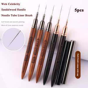 <span class=keywords><strong>Pinceau</strong></span> Stylo Nail Art à Pointe <span class=keywords><strong>Extra</strong></span> Fine en Nylon, Manche en Bois de Luxe, Forme Ovale, Tailles 6mm/18mm, Vente Chaude - Product Image 2