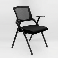 Chaise de formation pliable empilable, chaise de conférence de bureau avec dossier en maille et tablette d'écriture pour bureau et école