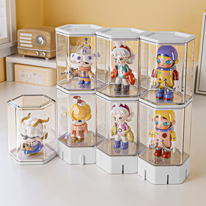 حافظة عرض أكريليك قابلة للتكديس مع أرفف ومقتنيات منظم لصندوق Popmartt أعمى تماثيل ليجو صغيرة وتصميم رف - Product Image 4
