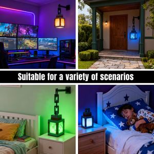 Hot Sale Pixelated Lantern Night <b>Light</b> 16 Color <b>LED</b> Wall Lamp With Remote Control Rechargeable <b>USB</b> Powered Retro Pixel Style - Product Image 6