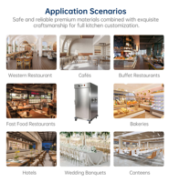 Chariot de service isotherme en acier inoxydable pour banquets, capacité 150L, contrôle de température 50-70°C, pour hôtels