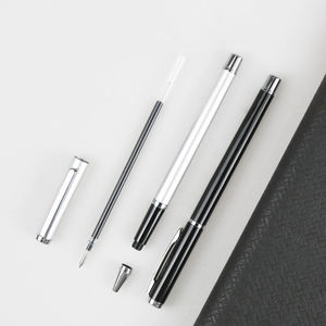 قلم جل معدني مخصص قلم حبر أسود أنيق متين مع غطاء كتابة سلسة مستلزمات مكتبية - Product Image 6