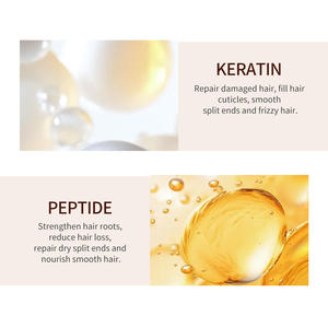 Masque capillaire à la kératine et aux peptides, marque privée, anti-frisottis, réparateur pour cheveux secs et abîmés par les traitements chimiques, vente en gros OEM - Product Image 6
