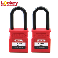 Verrouillage d'isolement électrique durable, cadenas de sécurité industriel Loto avec manille en acier de 38 mm, clé maîtresse, couleur rouge