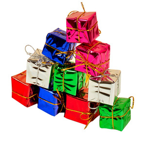 S4 Aluminio Metálico Envuelto Adornos Cajas de Decoración Árbol de Navidad Decoraciones Colgantes Navidad Brillante Mini Cajas Adornos - Product Image 5