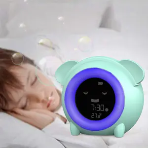 Toddler Cute Alarm Clock Kids Bedroom Children's Sleep Trainer with Night Light/Nap Timer/Temperature