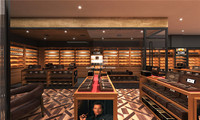 Meuble de présentation de tabac en bois sur mesure avec éclairage, mobilier de magasin de cigares, vente en gros, design intérieur de magasin de cigares