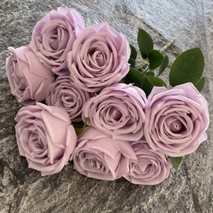 KEWEI-RB001 Bouquet de mariage en promotion, 9 têtes de <span class=keywords><strong>roses</strong></span> en soie, bouquet de fleurs artificielles blanches - Product Image 4