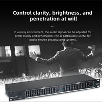 Ecualizador de Audio Gráfico Profesional BHA 21 de Doble Canal y 15 Bandas, Procesador de Ecualización Estéreo de 1U para Montaje en Rack con Filtro de Corte Bajo de 80Hz