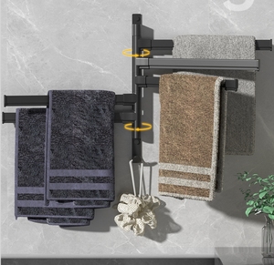 Porte-serviettes multifonctionnel rotatif à 180 degrés en plastique pour salle de bain et <span class=keywords><strong>cuisine</strong></span> <span class=keywords><strong>Barre</strong></span> de suspension pour le bain et le rangement des chiffons - Product Image 4