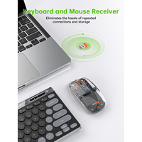 K81 Gaming Slim Dual Mode Transparan Nirkabel Keyboard Mouse Set Senyap Portabel Dapat Diisi Ulang Kantor Mac